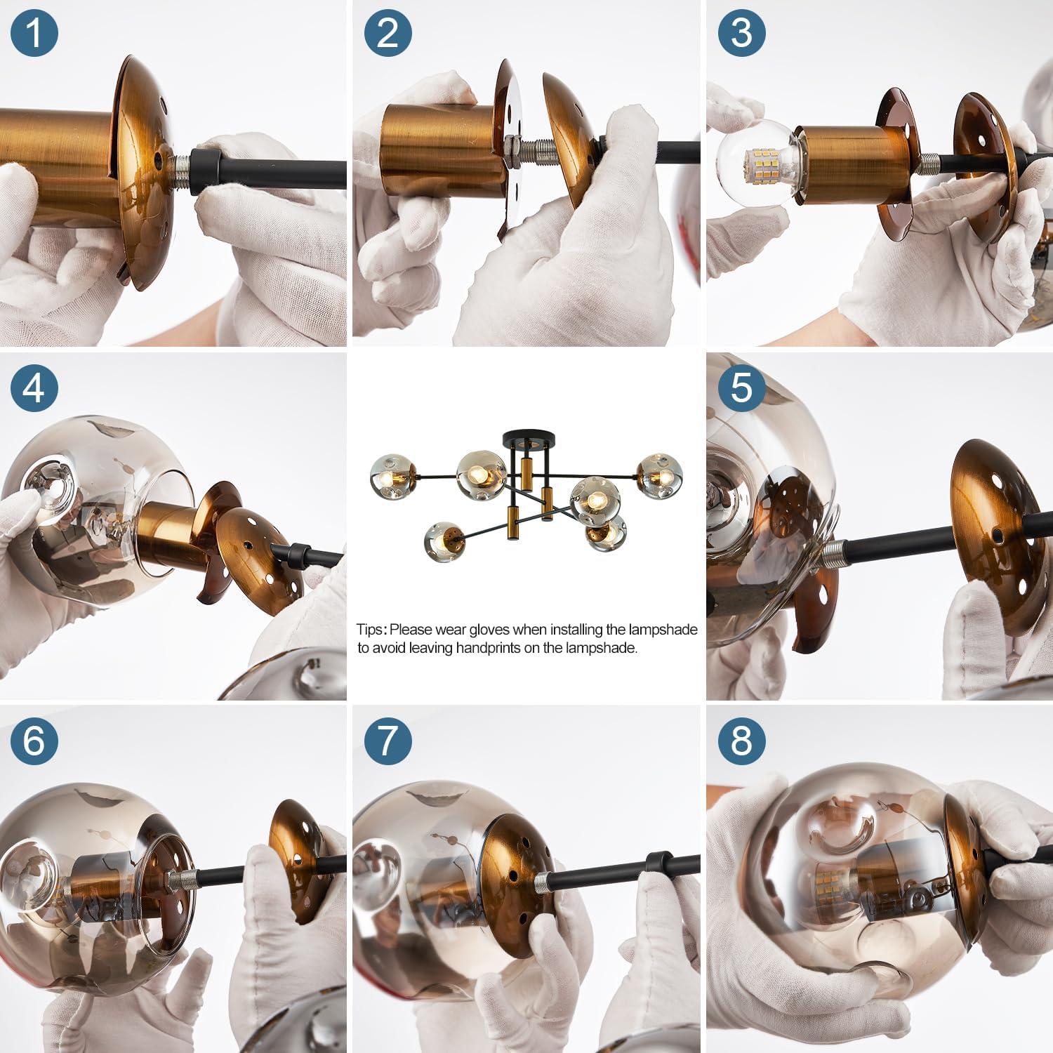 Vintage Farmhouse Black Chandelier — 6-Light - View 7