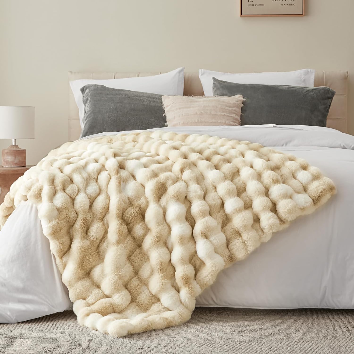 Beige Throw Pillow — 50" - View 7