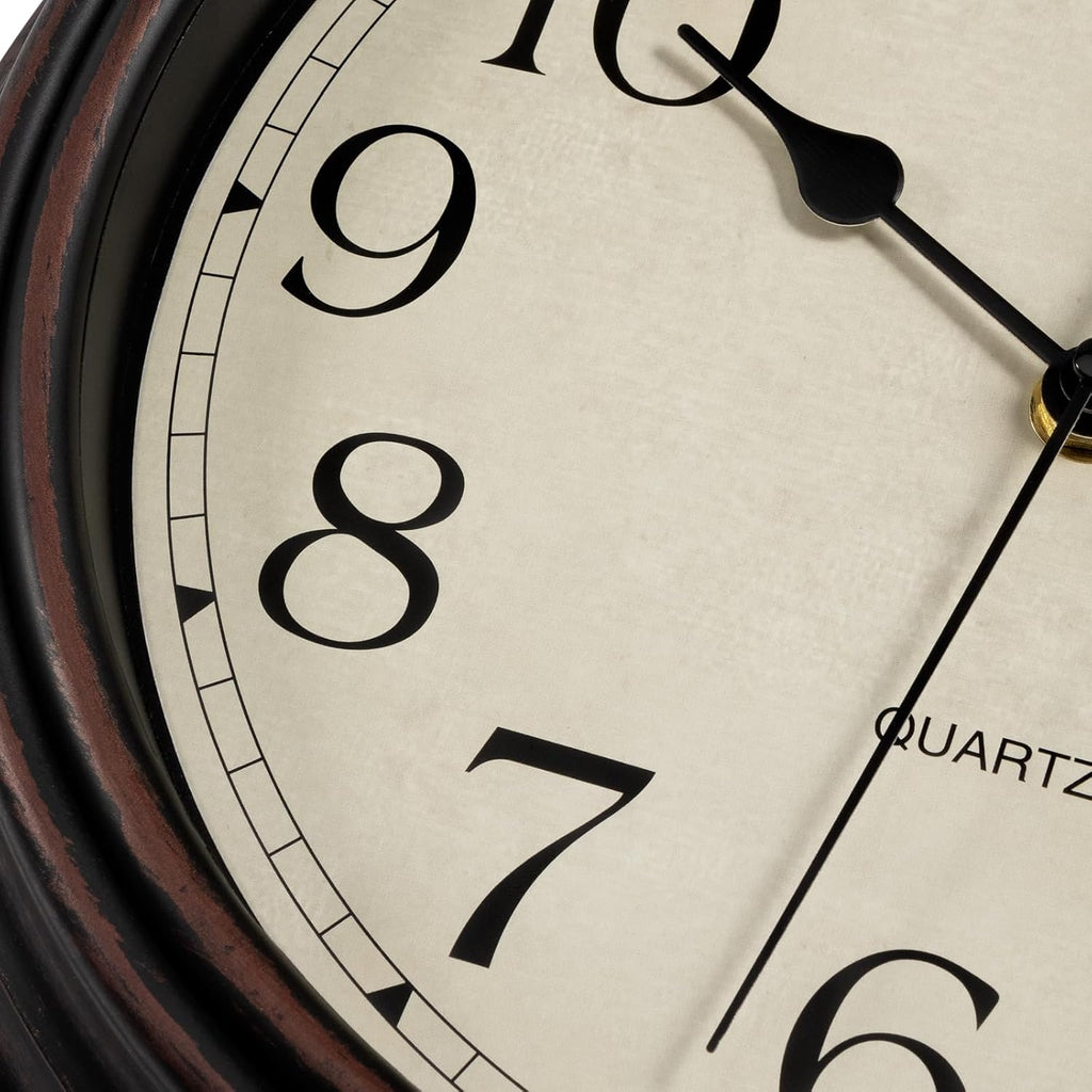Battery Operated Mid-Century Black Wall Clock — 12" - View 6