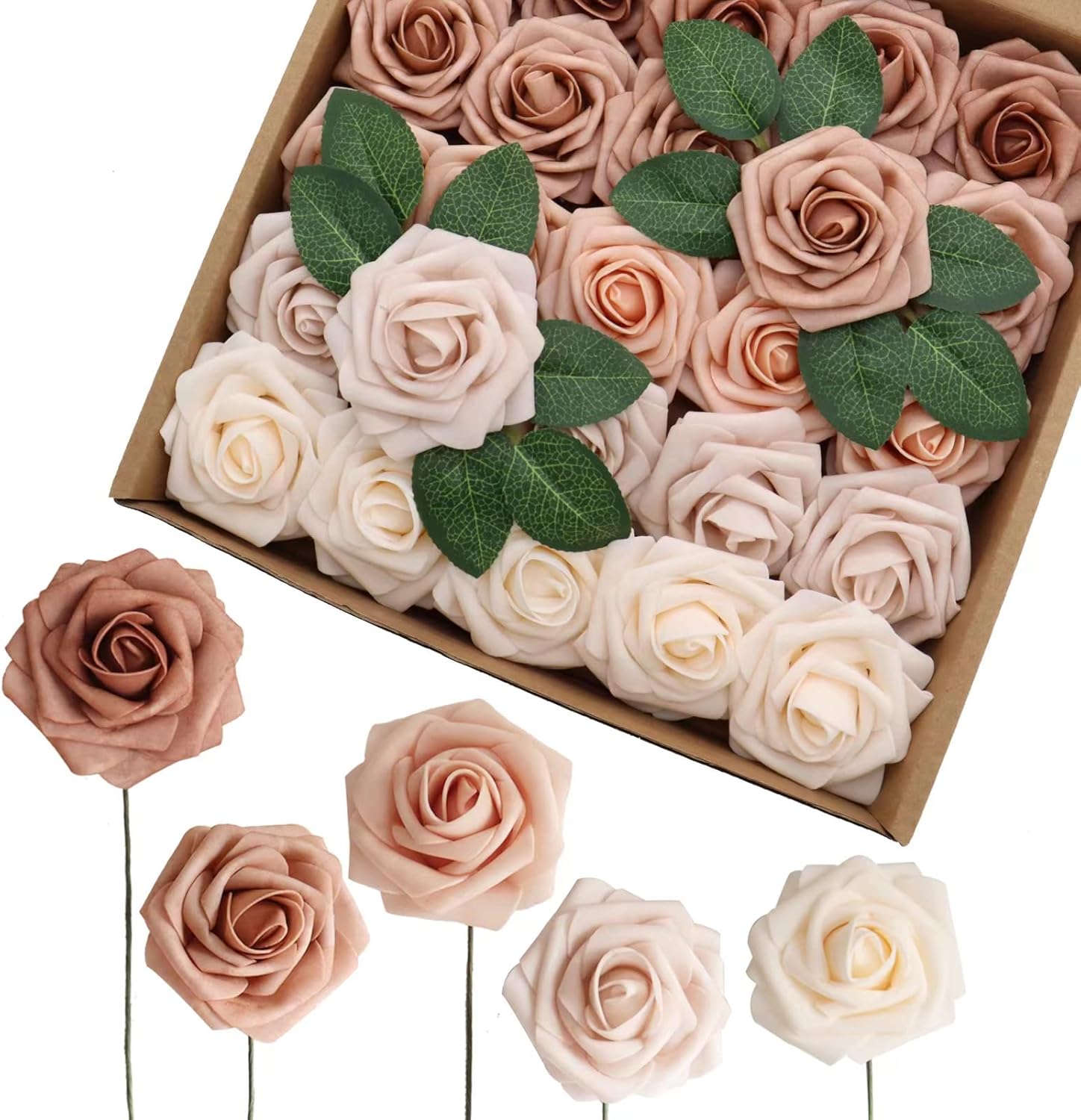 Blue Artificial Flowers — 3" — Shades of Morandi Peach
