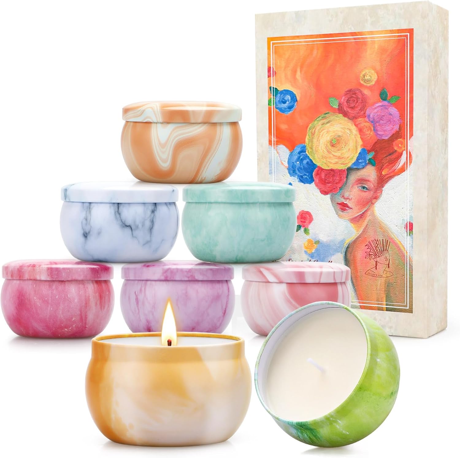 Soy Wax Metal Scented Candle — Classic 8-Candle Set