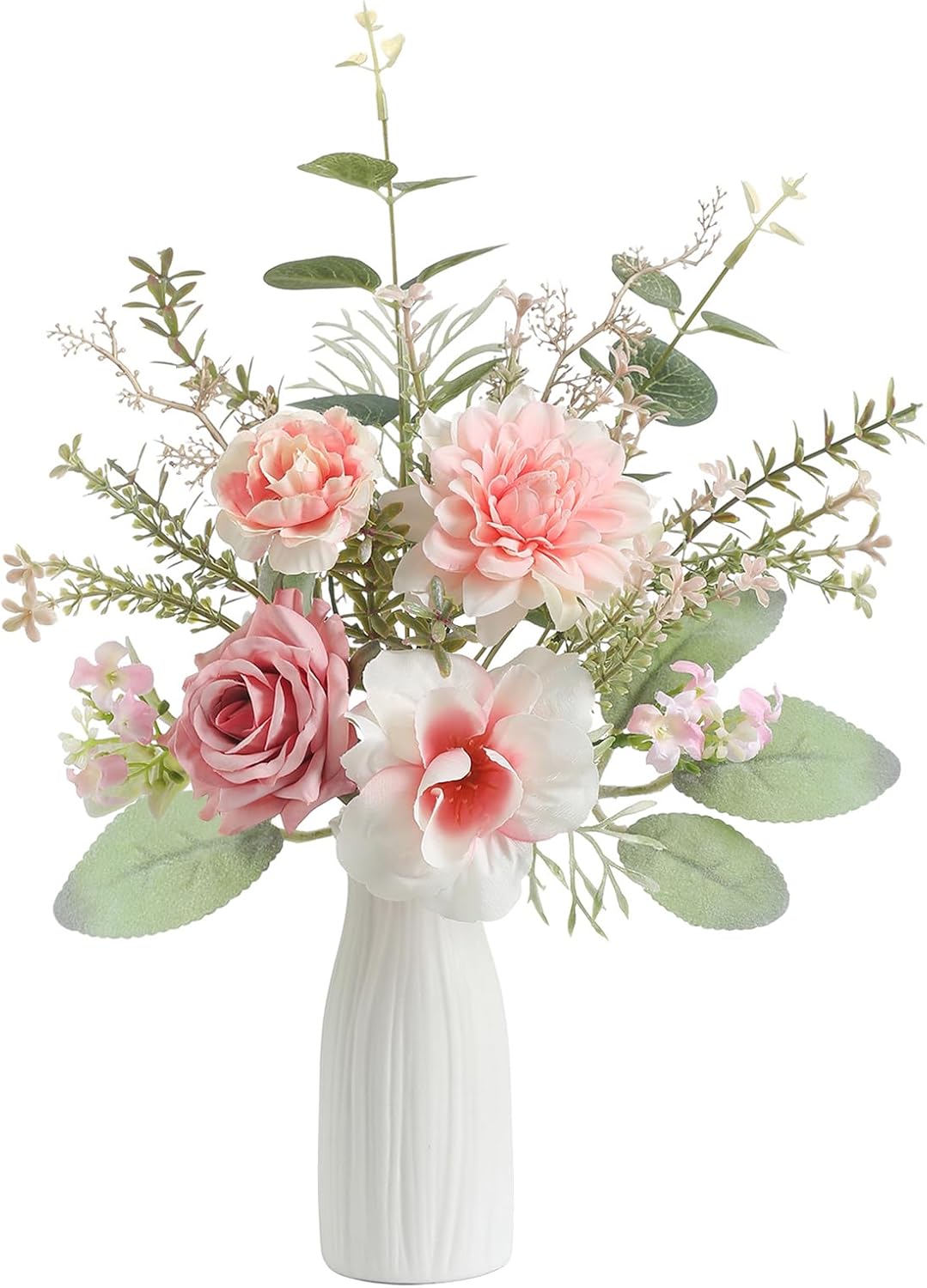 Farmhouse Blue Artificial Flowers — 11" — Pink