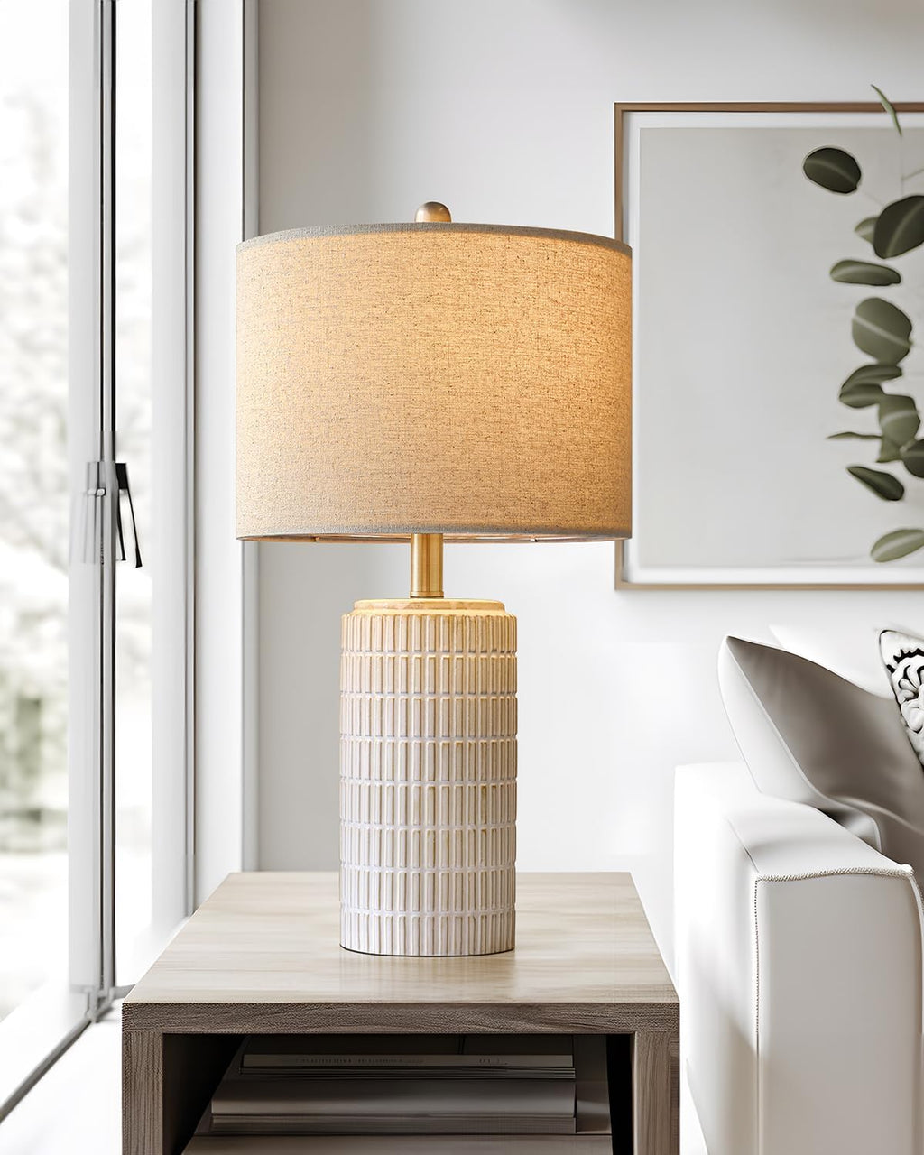 Modern Beige Desk Lamp — 23" - View 4