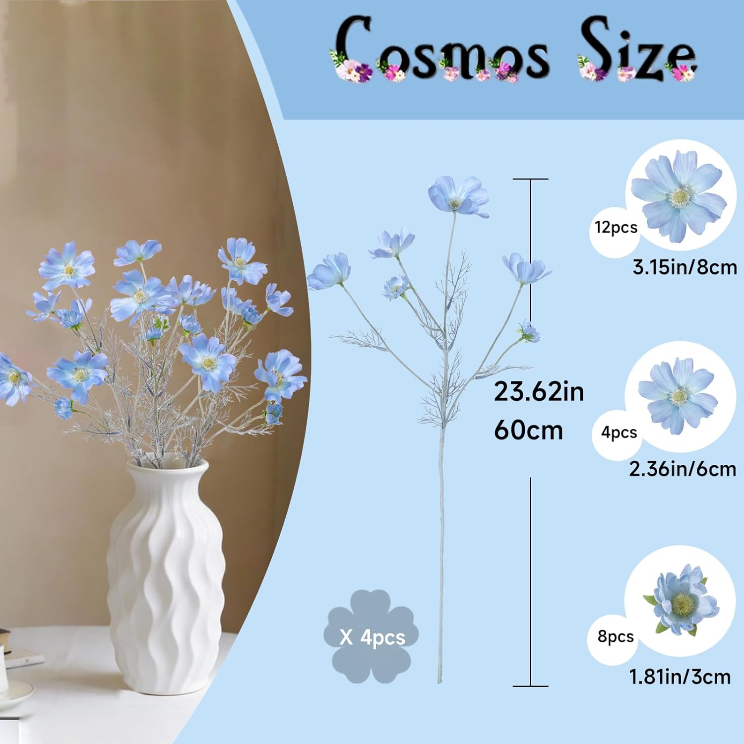 Blue Artificial Plant — 24" - View 4