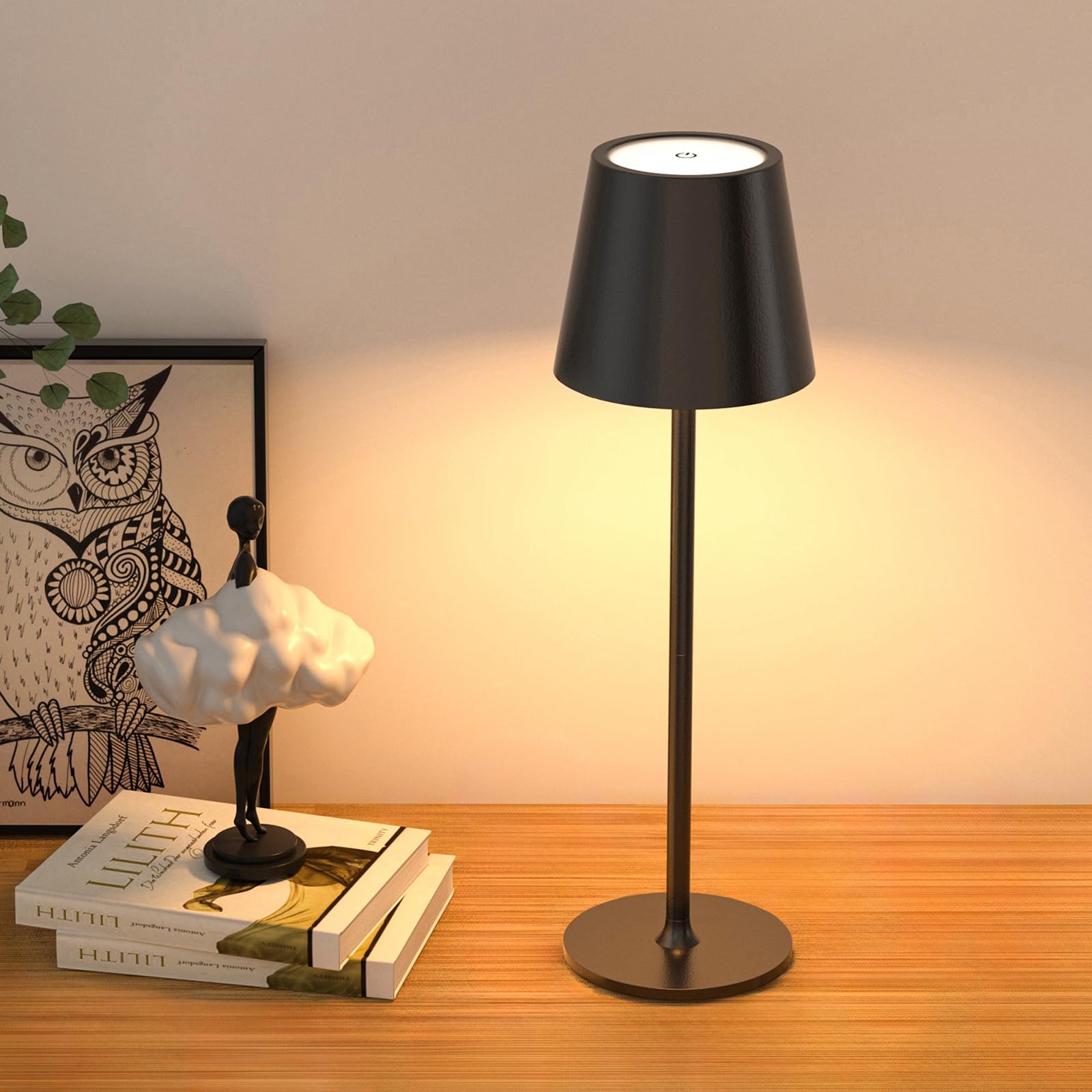 Cordless Black Table Lamp