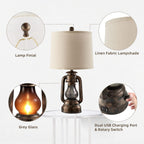 USB Charging Farmhouse Gold Desk Lamp — 22" - View 5