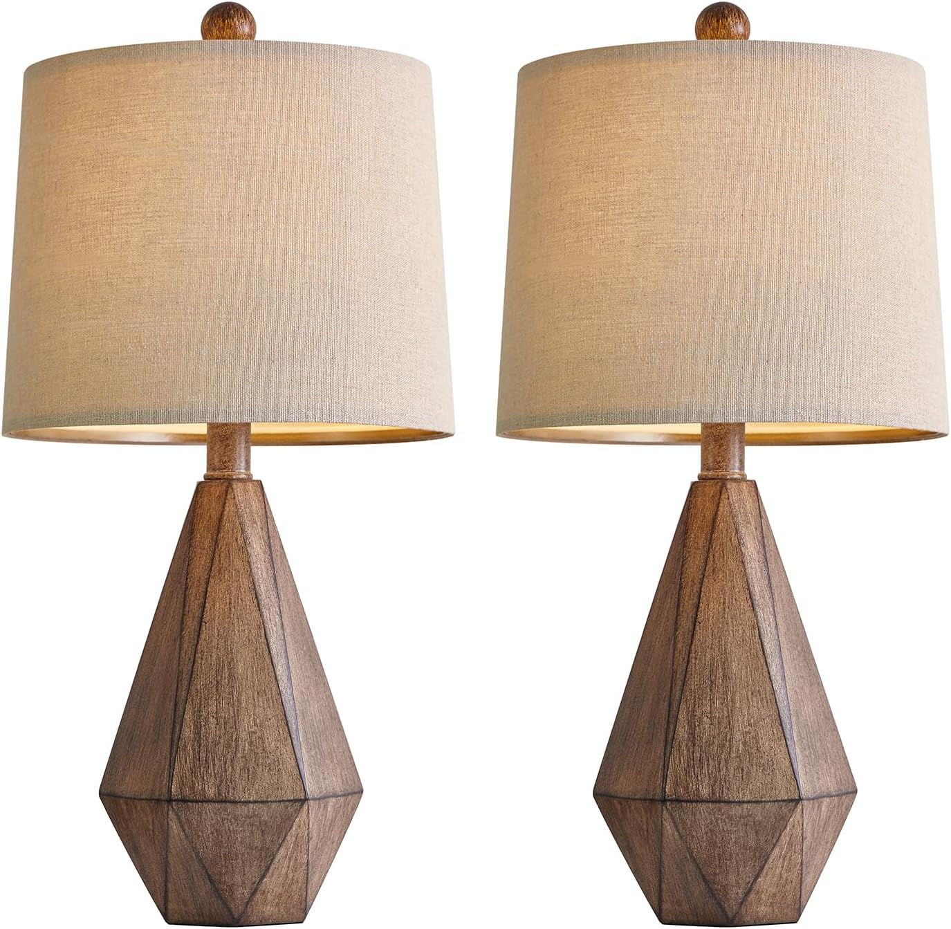 Linen Farmhouse Black Nightstand Lamp — 20.25" - View 5