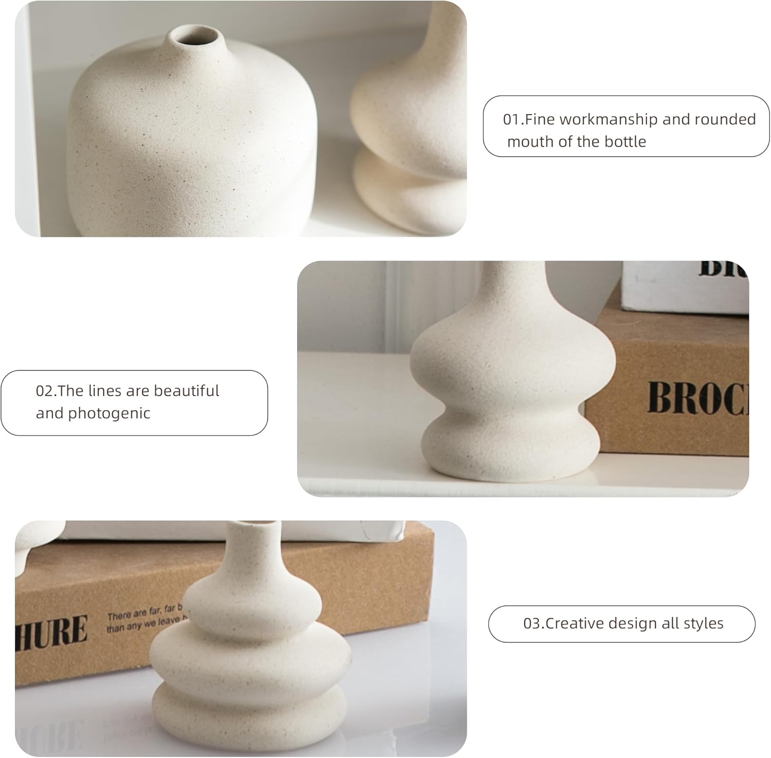 Boho Black Decorative Vase — Set of 5 - View 8