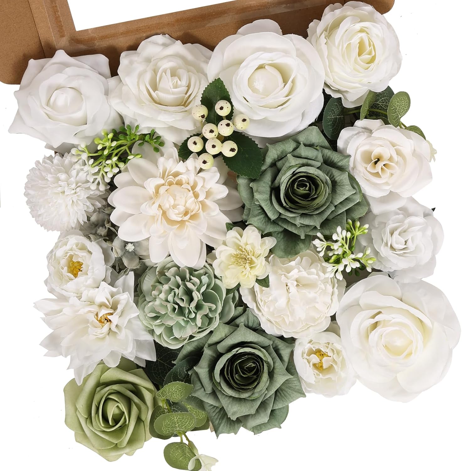 Vintage Blue Artificial Flowers — Classic White