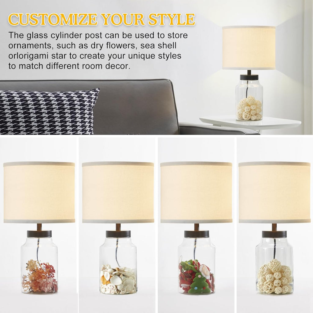 Modern Blue Bedside Lamp - View 2