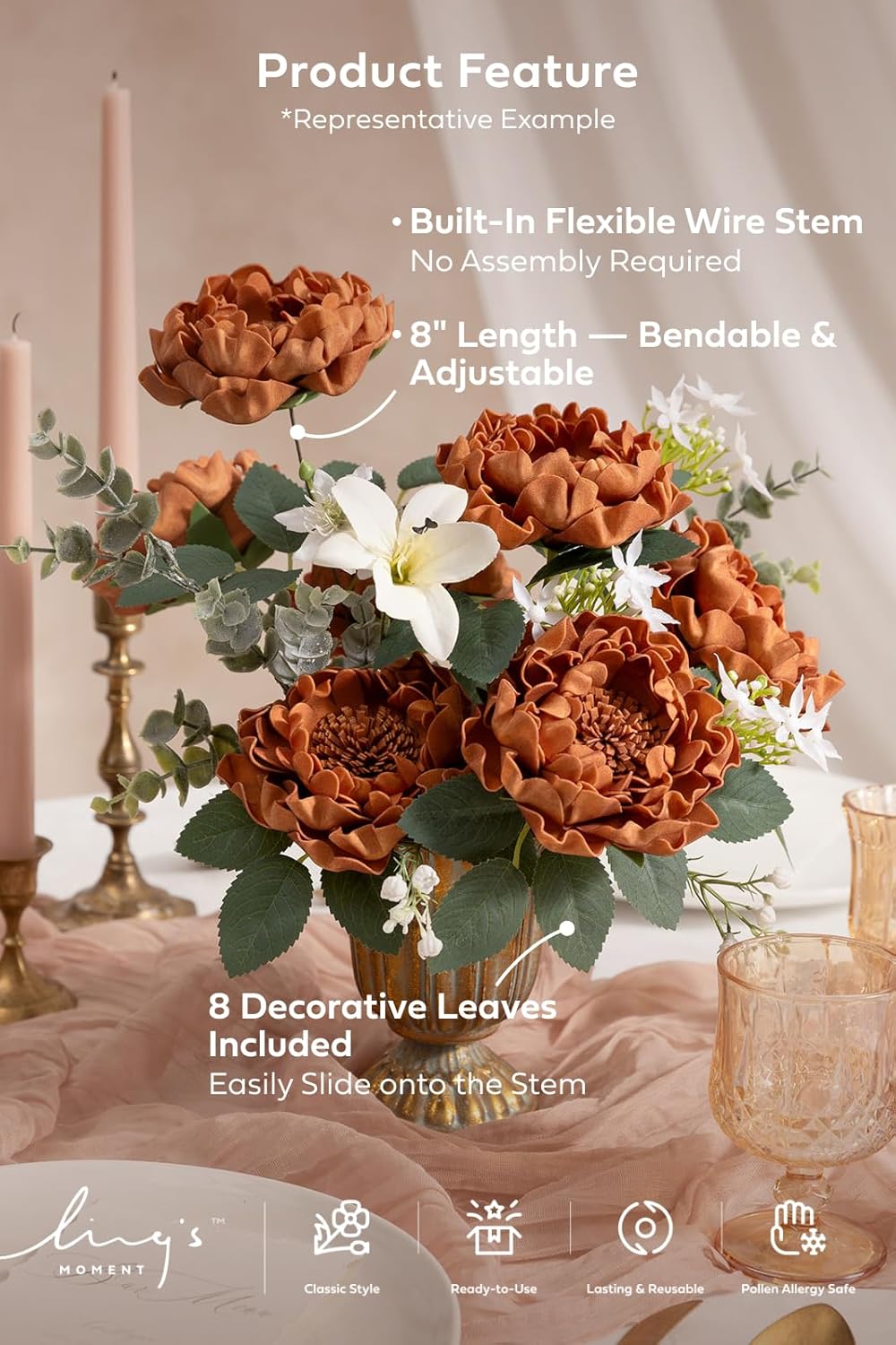 Beige Artificial Flowers - View 5