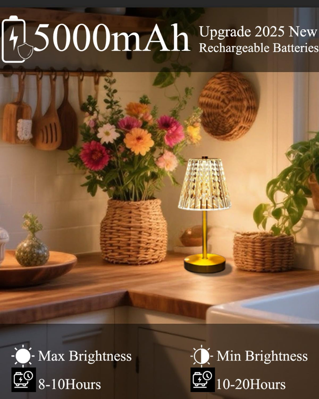 Cordless Luxe Black Table Lamp - View 3
