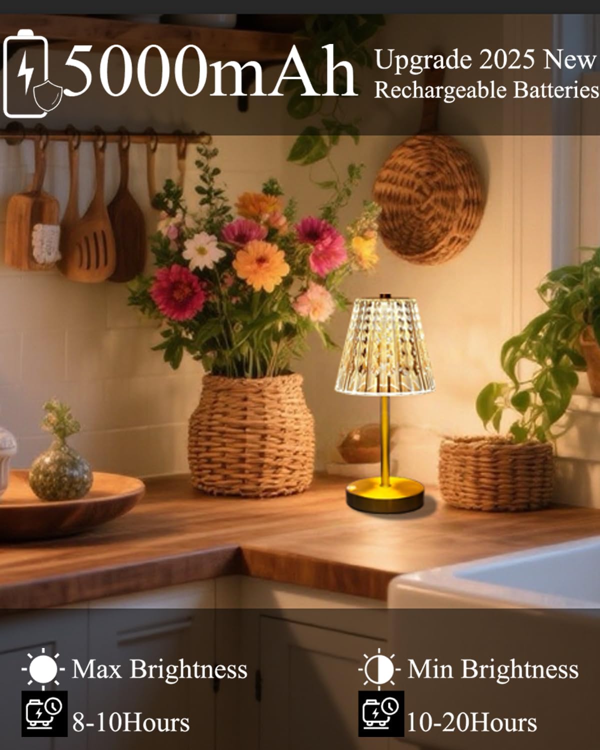 Cordless Luxe Black Table Lamp - View 3