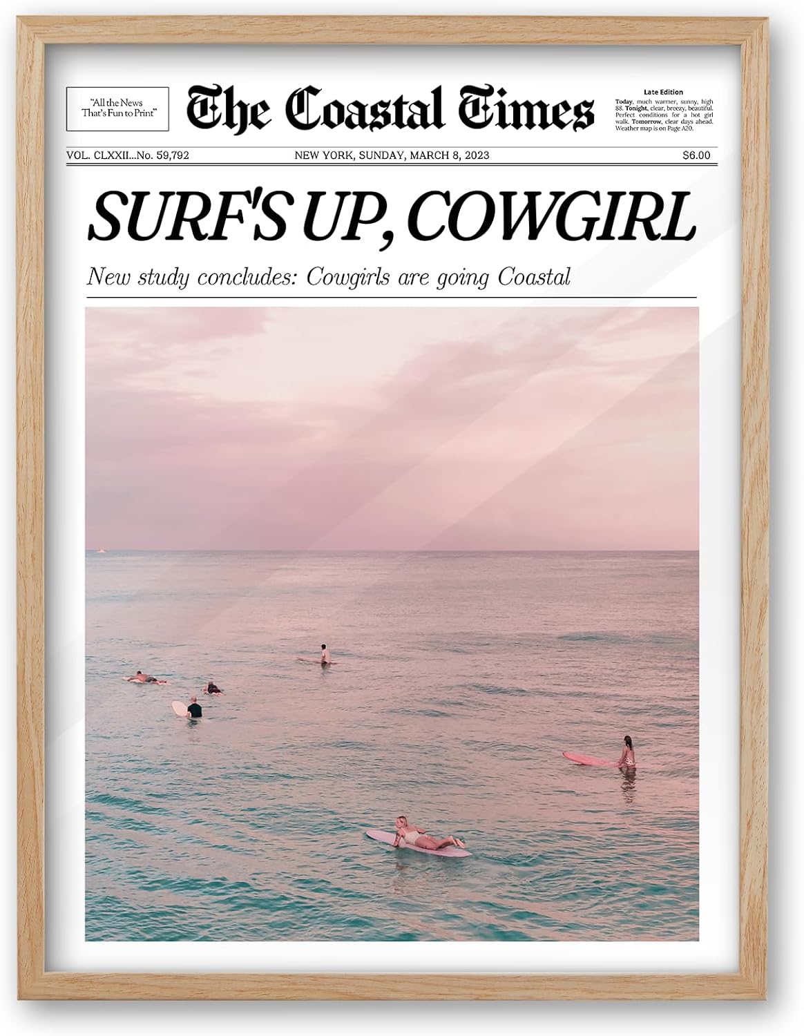Vintage Black Framed Wall Art — 10" — Framed-Trendy Coastal Cowgirl
