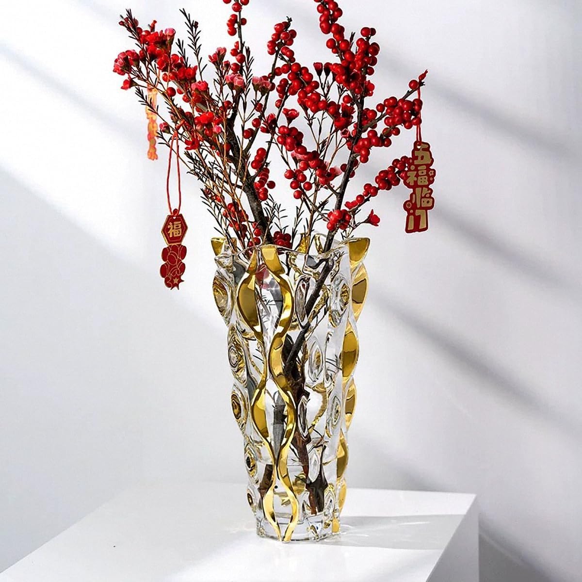Luxe Gold Flower Vase — 11" - View 5