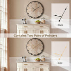 Battery Operated Farmhouse Brown Wall Clock — 30" - View 5