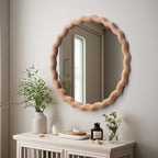 Round Farmhouse Brown Wall Mirror — 24" - View 7