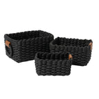 Boho Rattan Woven Basket — Set of 3