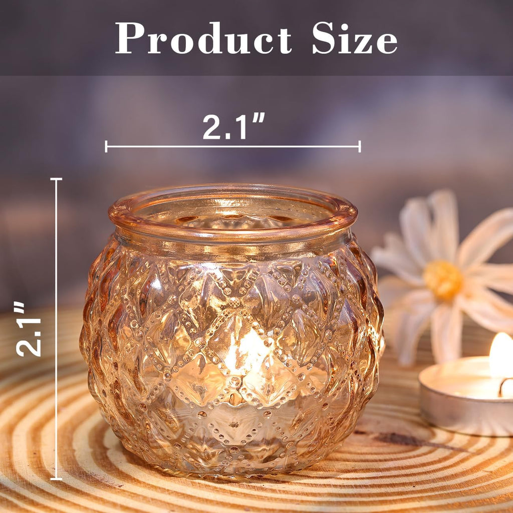 Round Luxe Blue Candle — Set of 24 - View 2