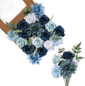 Beige Artificial Flowers — Vintage Dusty Blue