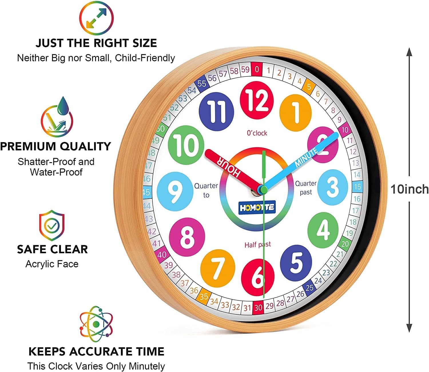 Round Wall Clock — 10" - View 2