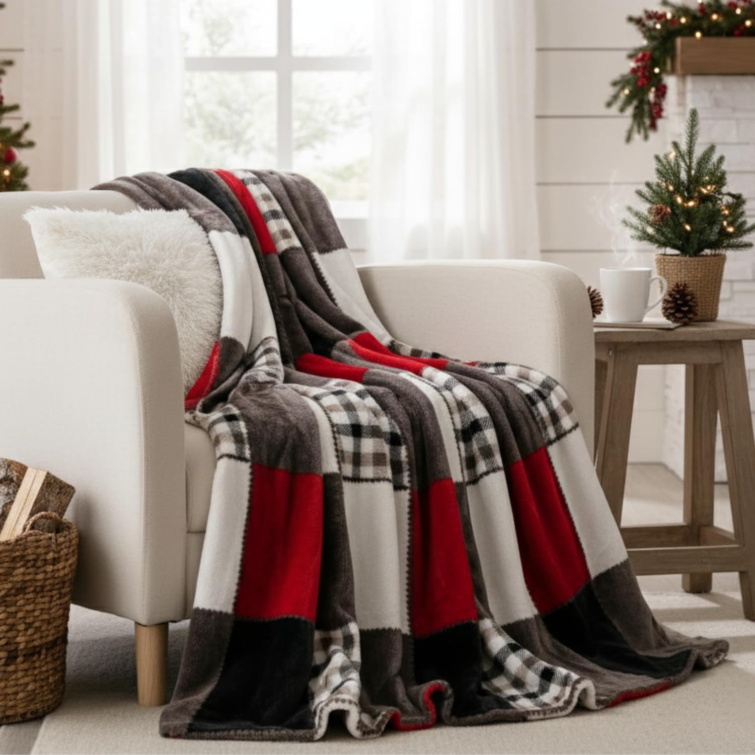 Farmhouse Black Throw Pillow — 50x60 - View 2