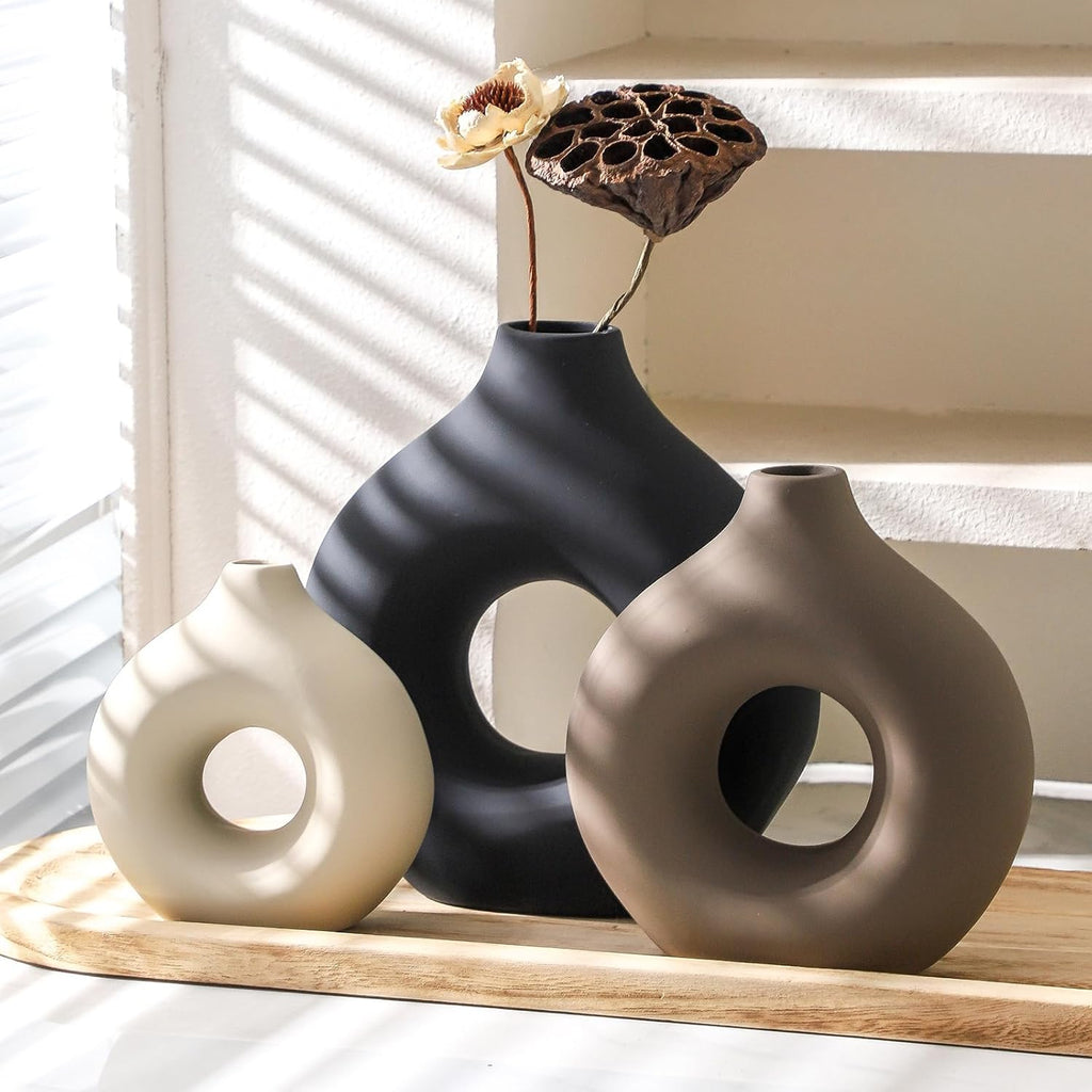 Farmhouse Brown Flower Vase — Set of 3 - View 8