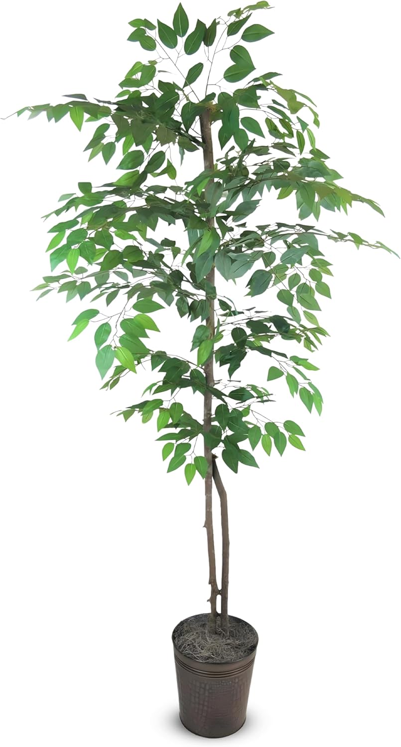 Black Faux Plant — Copper Metal