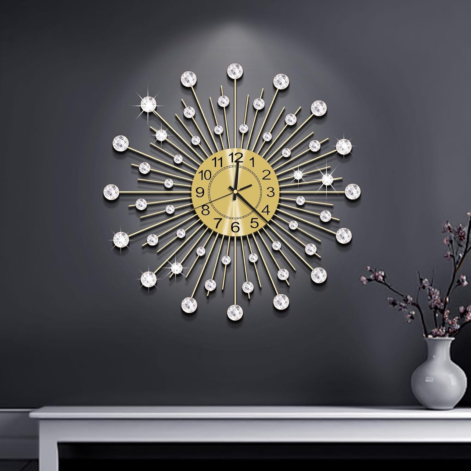 Luxe Black Wall Clock — 7" — Gold