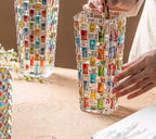 Boho Blue Flower Vase — 7" - View 8