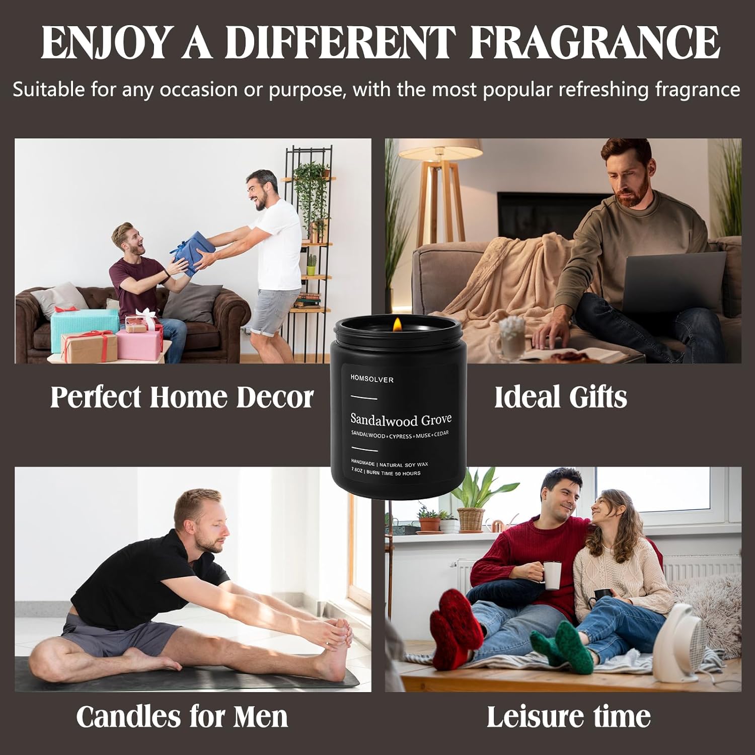 Wood Scented Candle — Set of 4 - View 7