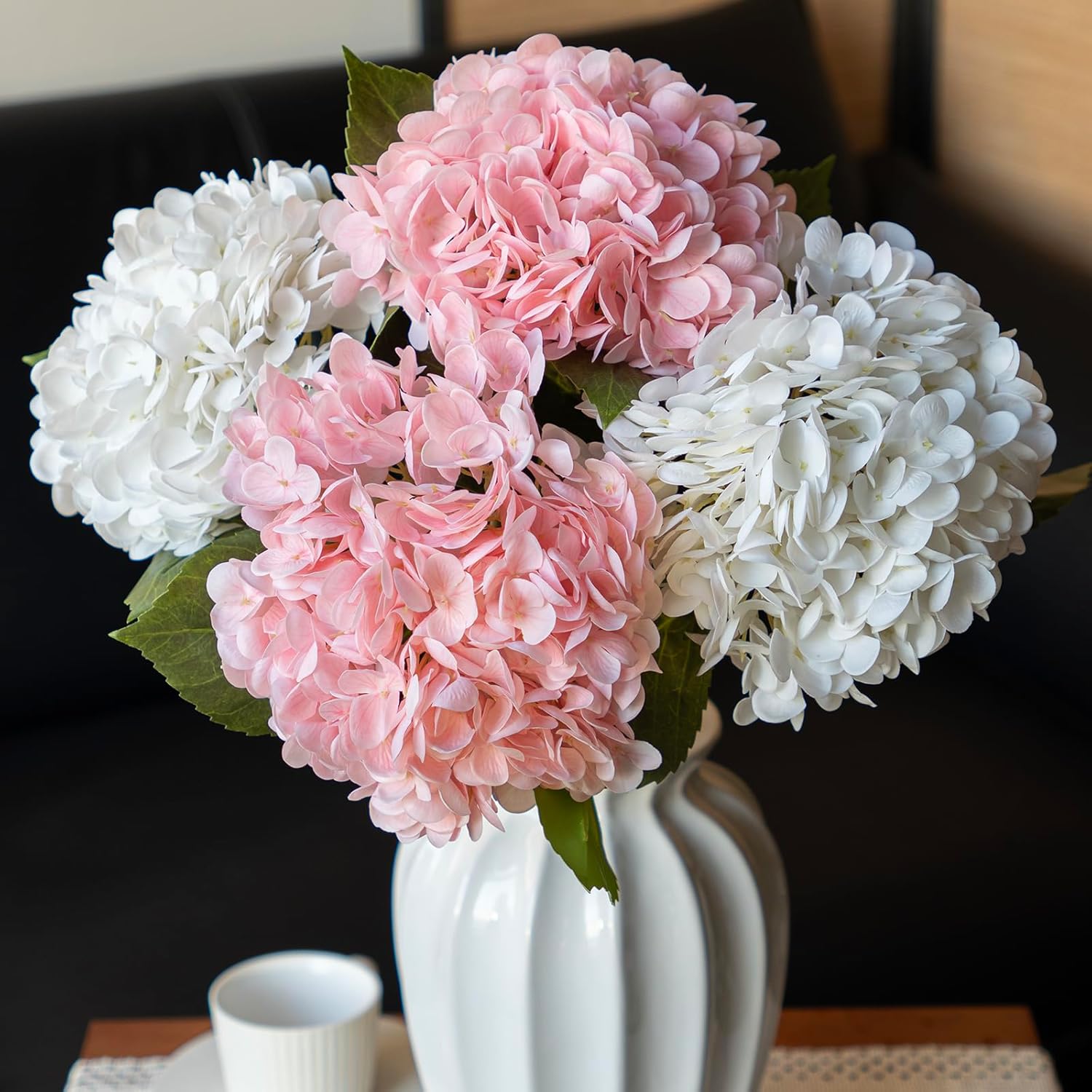 Blue Artificial Flowers — 22" — 2 Pink & 2 White