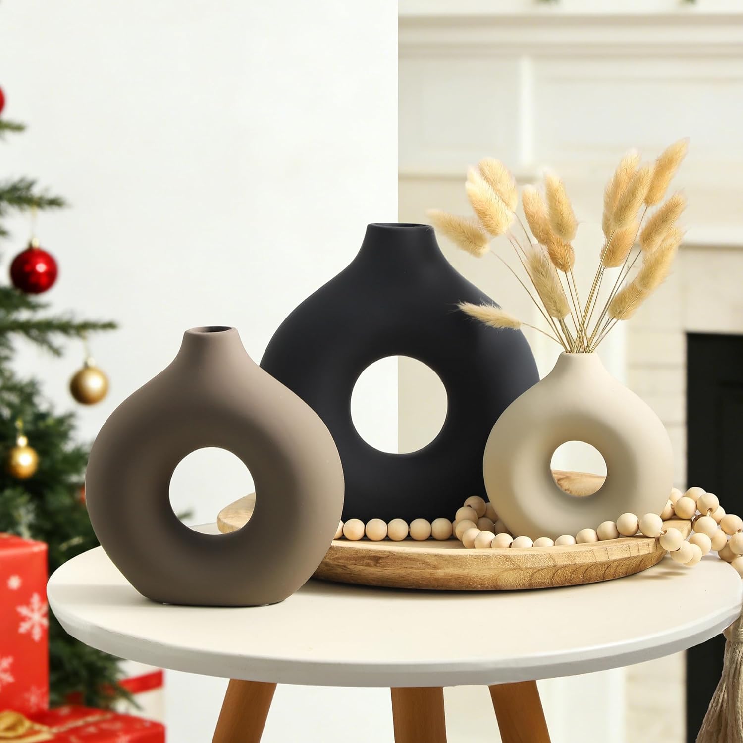 Farmhouse Brown Flower Vase — Set of 3 - View 9