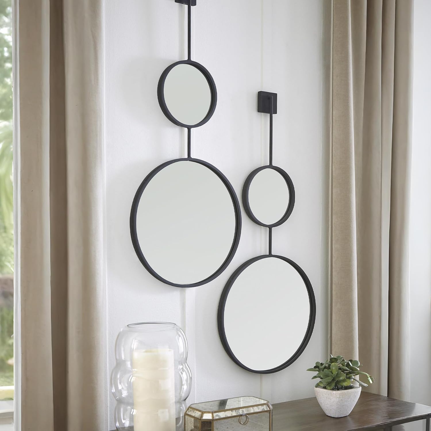 Round Modern Glass Mirror - View 2