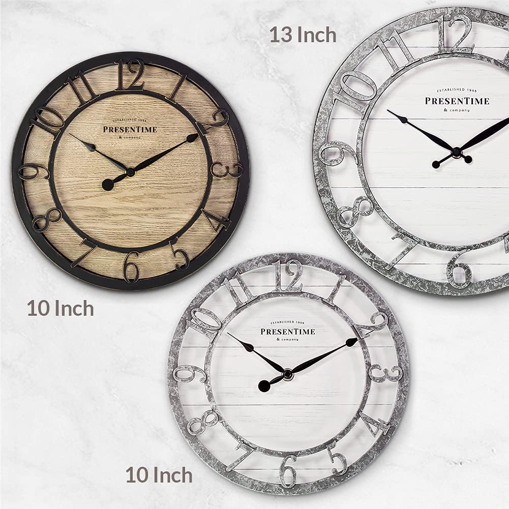 Vintage Farmhouse Gold Wall Clock — 10" - View 5