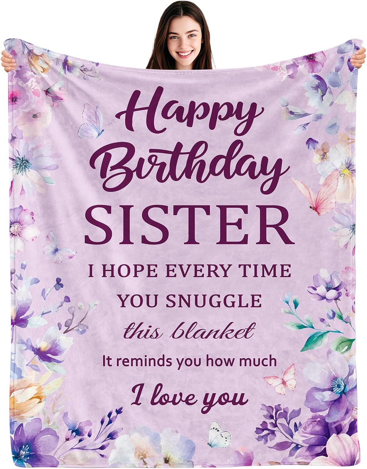 Fabric Throw Pillow — 50" — Sister&birthday