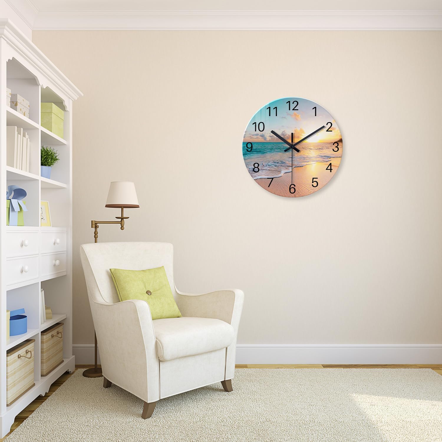 Battery Operated Blue Wall Clock — 12" - View 2