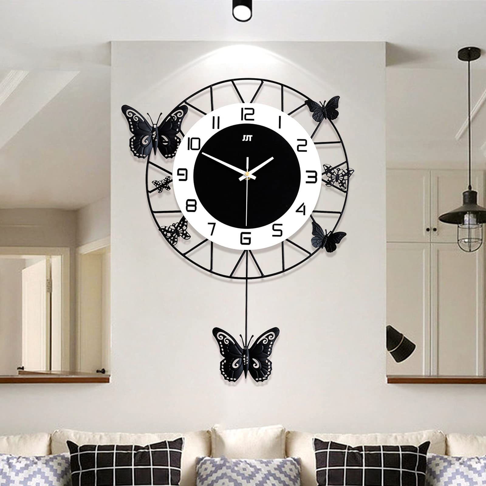 Modern Black Wall Clock — 20"