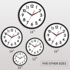 Battery Operated Black Wall Clock — 18" - View 3