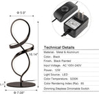 Modern Black Bedside Lamp - View 5