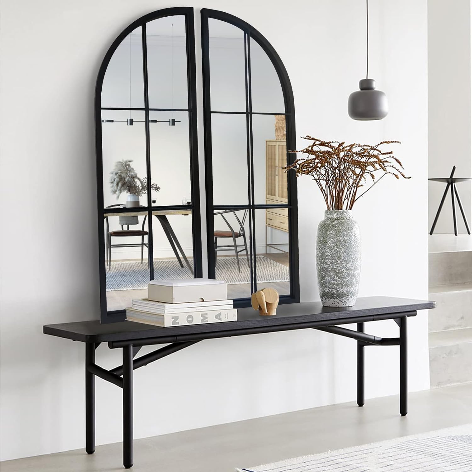 Farmhouse Black Mirror — 38" — Black