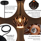 Vintage Farmhouse Black Pendant Light - View 9