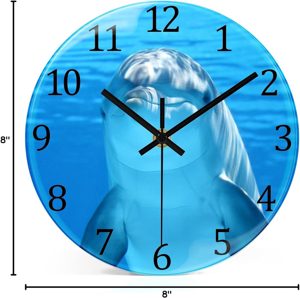 Battery Operated Blue Wall Clock — 8" - View 8