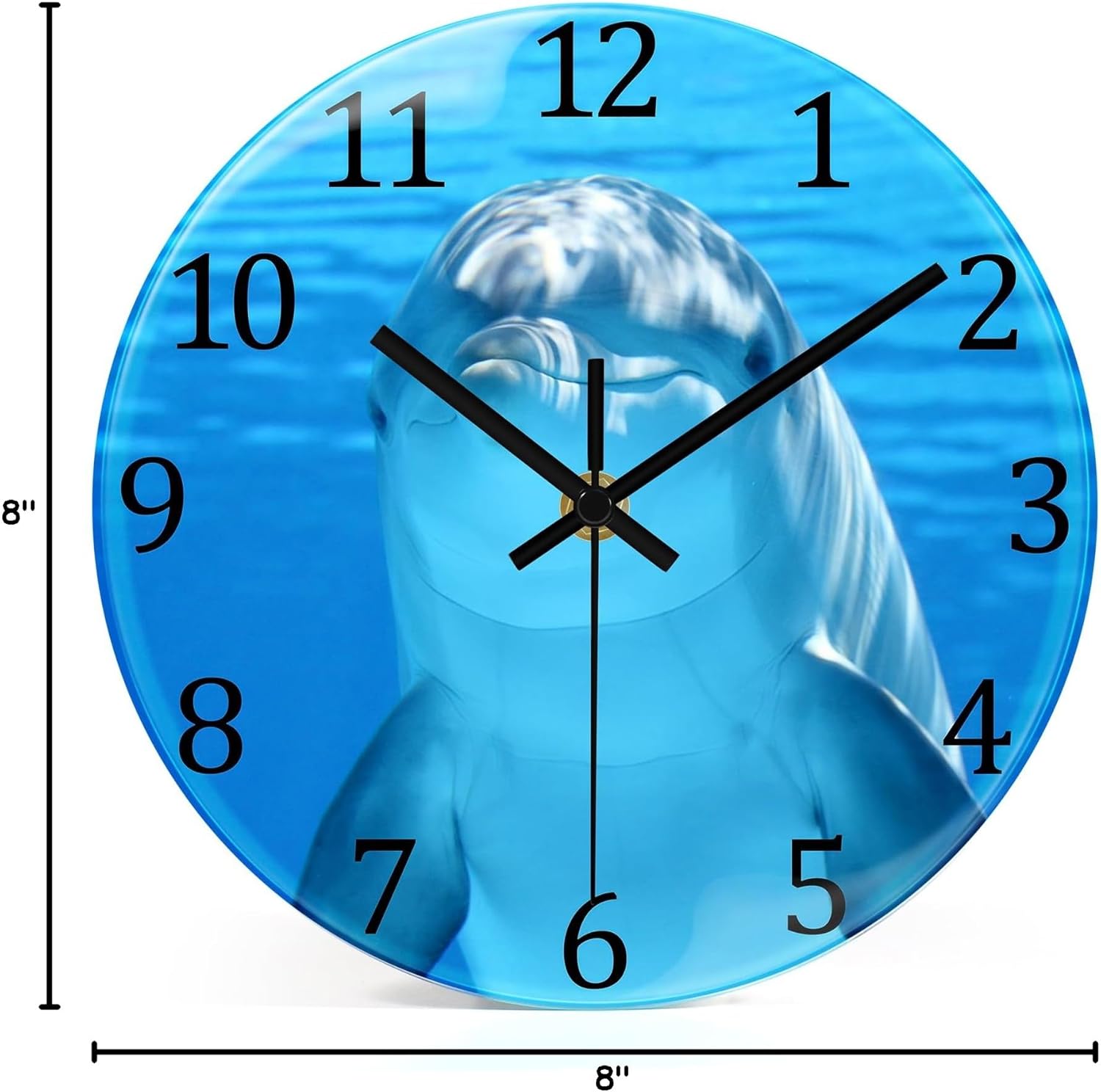 Battery Operated Blue Wall Clock — 8" - View 8