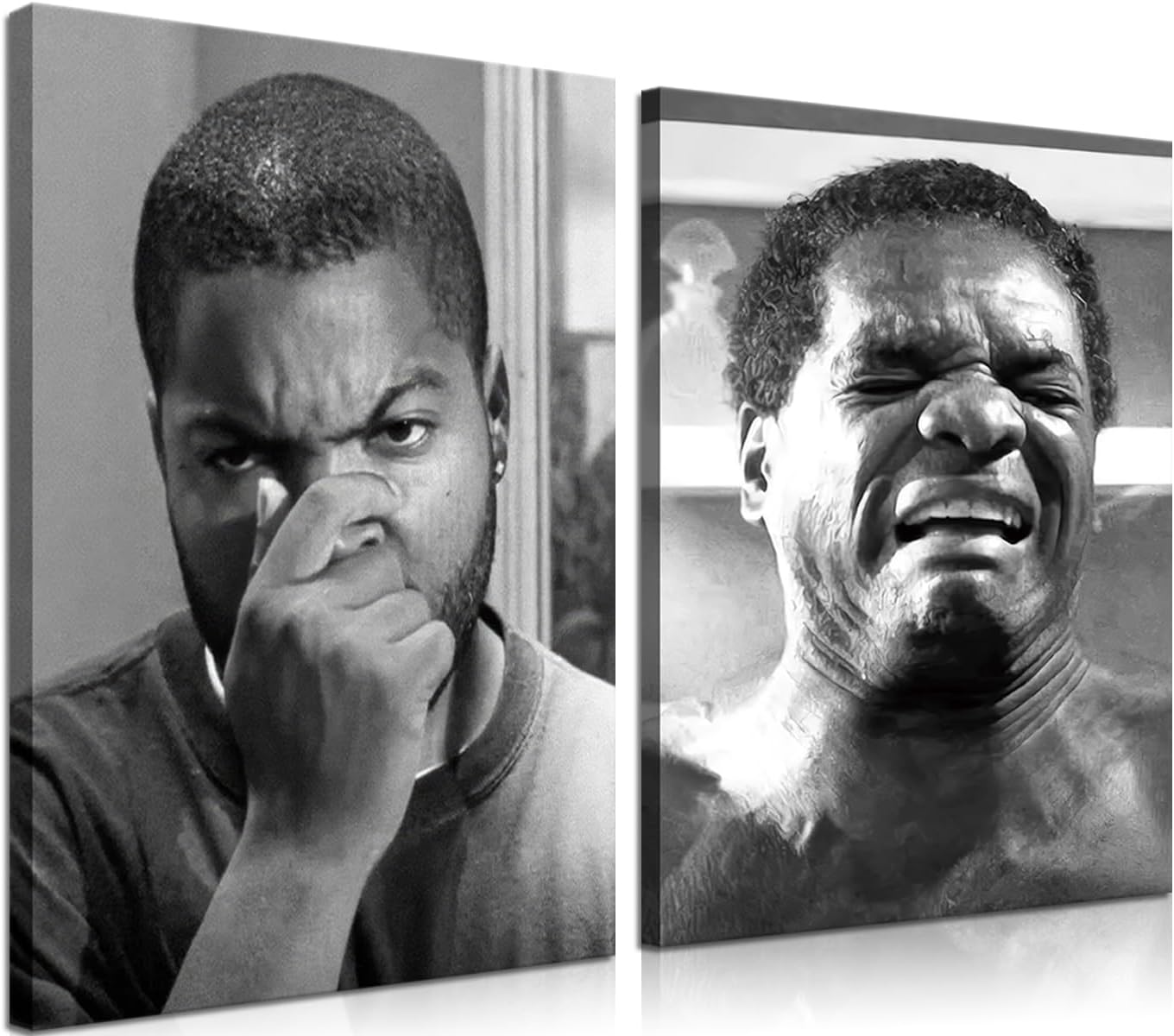 Framed Black Canvas Wall Art — 16" — Black and White Canvas