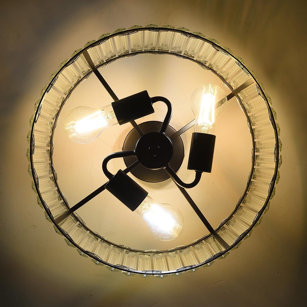 Luxe Black Chandelier — 3-Light - View 7