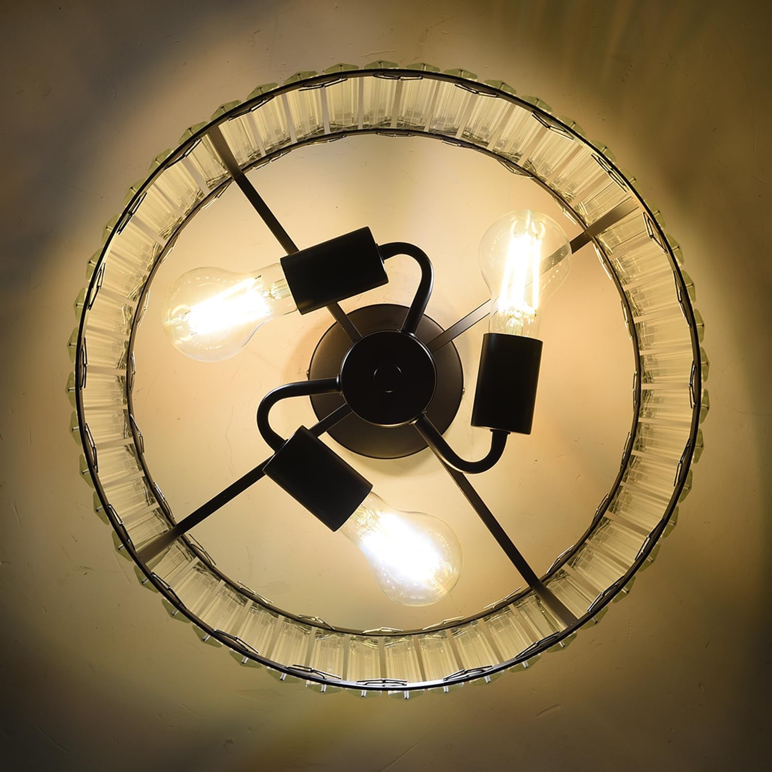 Luxe Black Chandelier — 3-Light - View 7