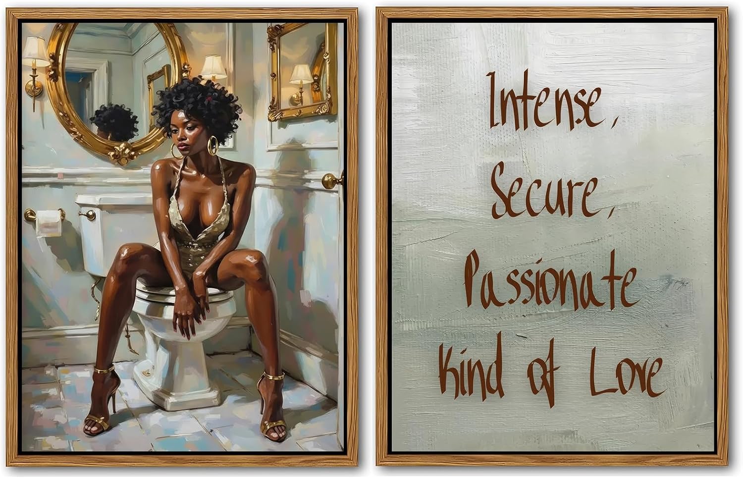 Unframed Blue Canvas Wall Art — 12x16 — Bathroom Girl - No Framed