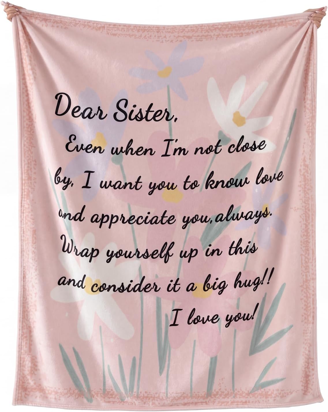 Beige Throw Pillow — 30" — Sister-floral