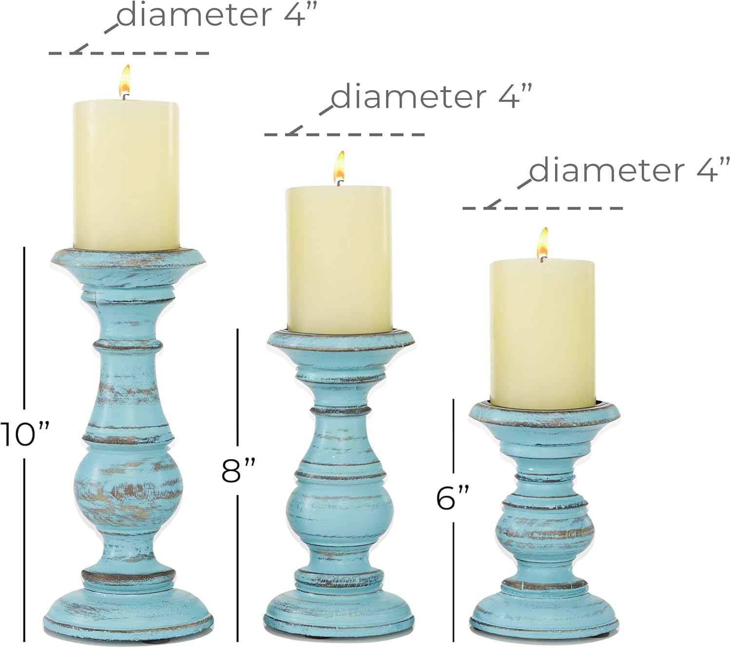Farmhouse Black Pillar Candle — 6" - View 6